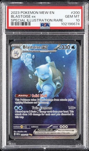 2023 POKEMON MEW EN-151 SPECIAL ILLUSTRATION RARE #200 BLASTOISE EX PSA 10