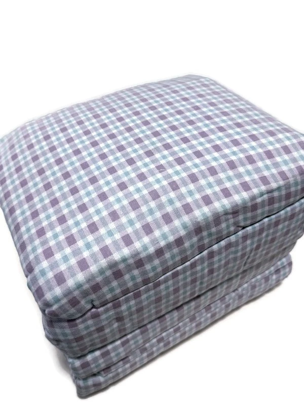 Conjunto de lençóis Cuddl Duds peso pesado azul pálido roxo xadrez flanela queen novo - Imagem 3 de 3