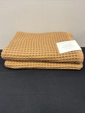 2X Casaluna Decorative Waffle Bath Towel. Brown