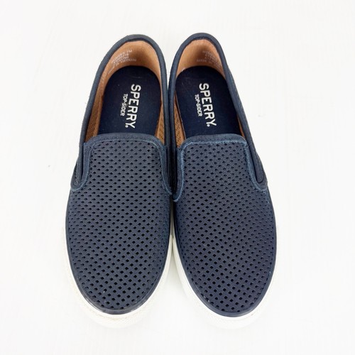 Sperry Top Sider Seaside Perforated Blue Slip On Loafers Shoes Womens 7 M - Picture 3 of 6