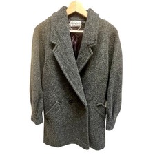 Vtg Ashley Scott Womens 100 Wool Gray Peacoat Jacket