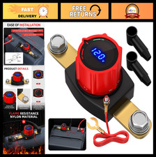Battery Disconnect Switch 12V-48V with LED Voltmeter, Waterproof Cut Off for Car