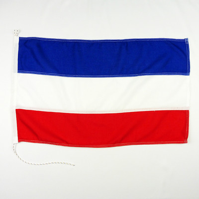 Schleswig-Holstein Flagge genäht - genähte Bootsflagge Hissflagge