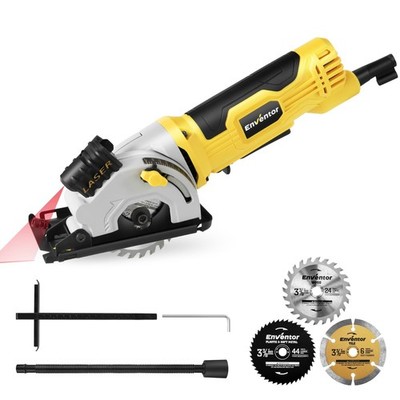 Mini Kreissäge 580W Mini Handkreissäge mit Skalenlineal & Laserführung 4000RPM