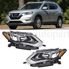 Halogen Headlamp For 2017-2019 Nissan Rogue Headlight Headlamp W/LED DRL  LH+RH