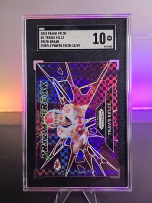 2024 Panini Prizm Prizm Break Travis Kelce #1 Purple Power Prizm /49 SGC GEM 10