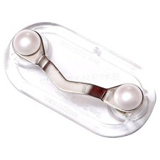 Readerest Magnetic Eyeglass Holder, Secure Eyewear Clip 1, Stainless Pearl