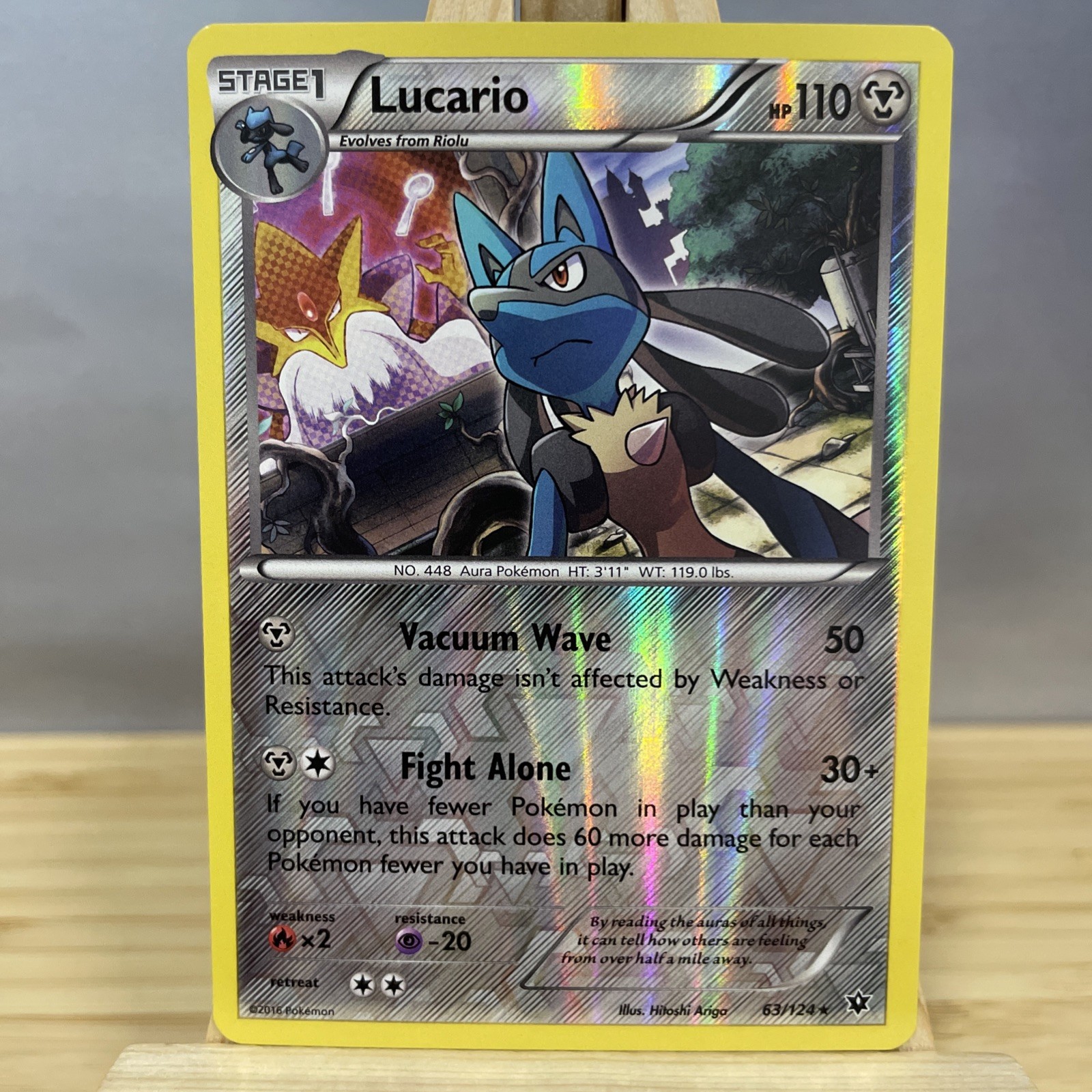 Lucario 63/124 Pokemon XY Fates Collide Reverse Holo NM
