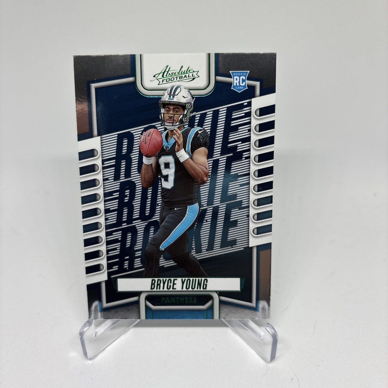 BRYCE YOUNG 2023 Absolute #101 Rookie RC Green Foil Parallel Panthers
