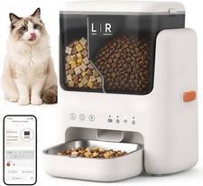 Automatic Cat Feeder, Dual Hopper for Meals &...
