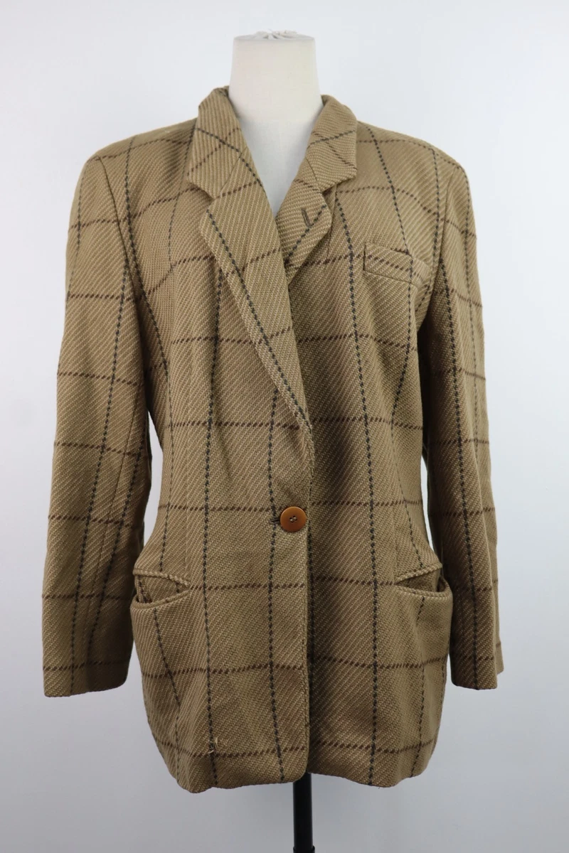 Manteau Ample Elena Miro, Beige/camel, Taille 44, 80% Laine Vierge + 20% Angora, Occasion Très Bon état