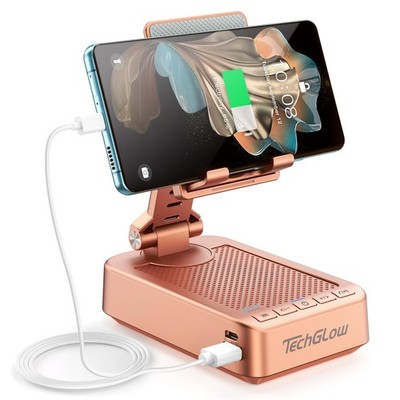 TechGlow Gifts for Men Women Foldable Cellphone Stand with Bluetooth Speaker ...