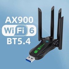 WiFi 6 USB Adapter Bluetooth 5.4 Dual Band 4 Antenna Wireless Card PC