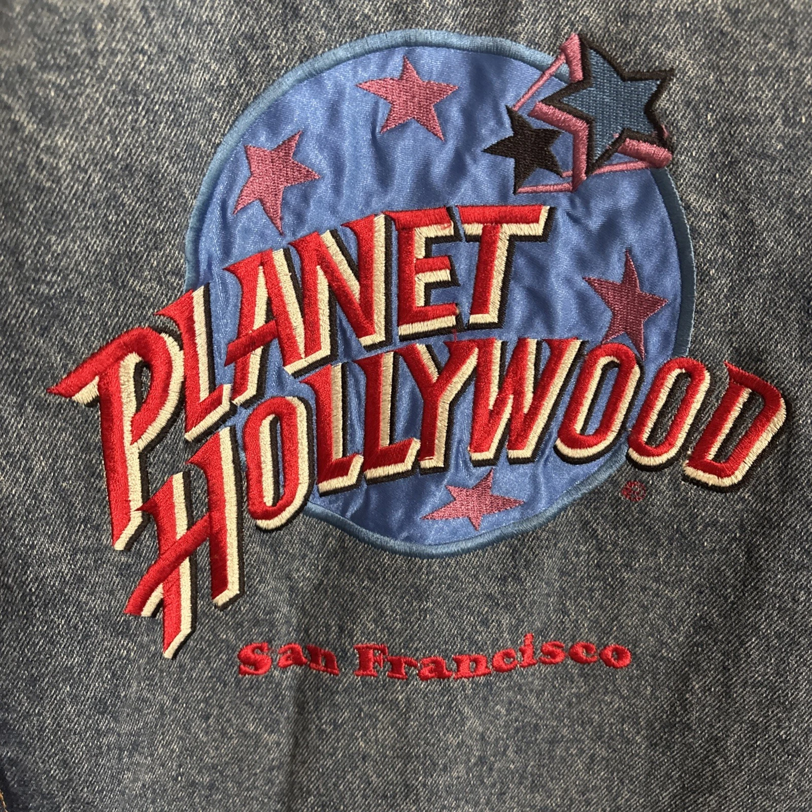 Vintage 1991 PLANET HOLLYWOOD Las Vegas Casino Denim Trucker Jean Jacket Small - product detail image 3