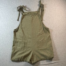 Women s Olive Green Cotton Tie Strap Romper Size S