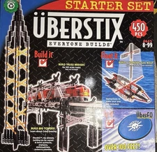 Uberstix Starter set 450 pieces Make A Skyscraper, Bridge 2007 Complete