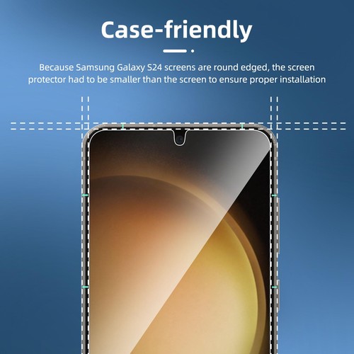 NUEVO'C Pack de 3 Diseñado para Samsung Galaxy S24 Protector de Pantalla Cristal Templado,... - Imagen 3 de 8