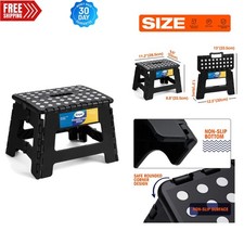 Compact 9" Folding Step Stool - Non-Slip, Portable Space-Saving Solution