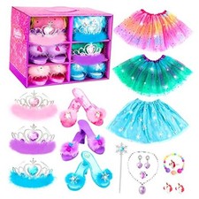 Princess Dress Up Shoes Set, Girls Dress Up Toys Toddler Jewelry Boutique Kit,