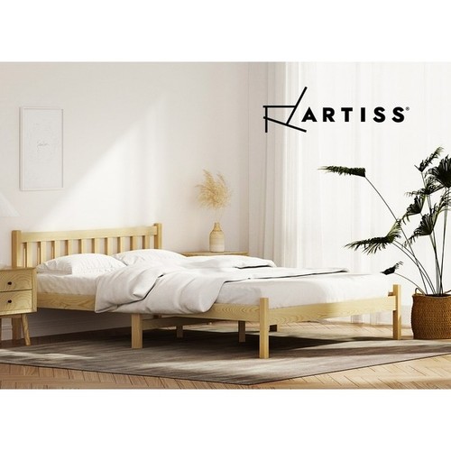 Bed Frame Double Size Wooden Oak SOFIE - Picture 8 of 9