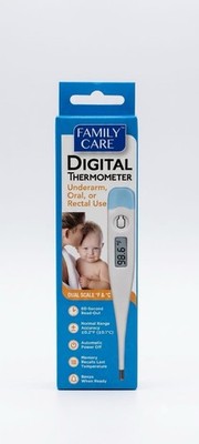 Family Care Digital Thermometer Oral/Underarm/Rectal, Memory, Auto Off