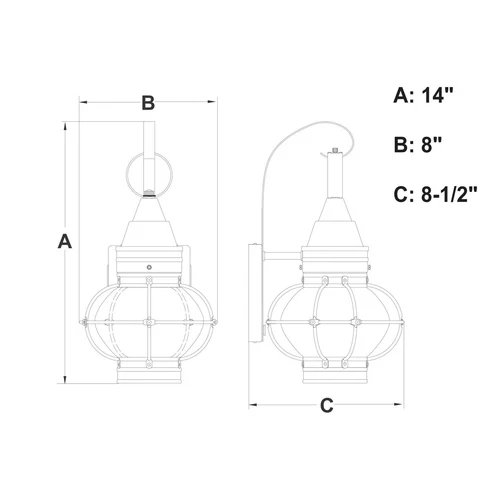 Vaxcel Chatham 1 Light Black Coastal Outdoor Wall Lantern Clear Glass - Picture 4 of 9