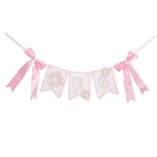 Snowflake One Highchair Banner - Winter Onederland High Chair Banner, Pink