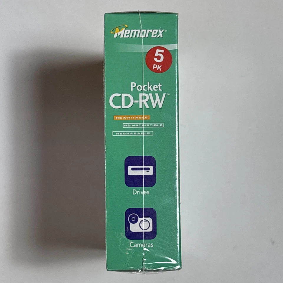 Memorex Pocket CD-RW 4x 210 MB 24-min. Blank Mini Discs 5 Pack Sealed - Image 3 of 4