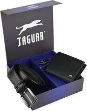 JAGUAR Gift Box, Belt, Genuine Leather Wallet and Keychain.