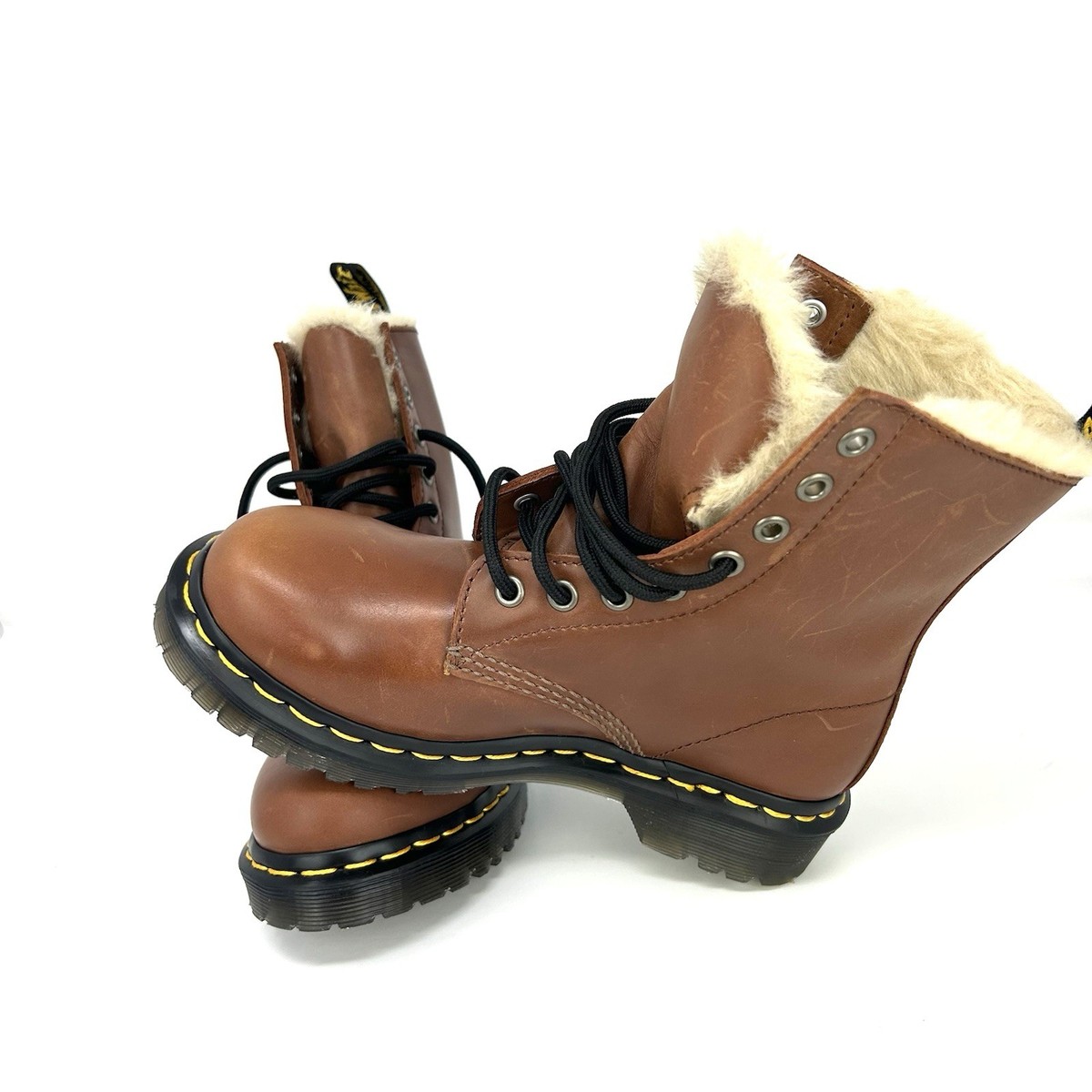1460 Serena Dr Martens Butterscotch Orleans Brown Serena Fur Lined