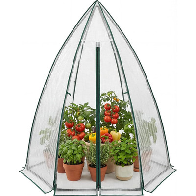 54x54x71'' Greenhouse for Outdoors, PE Cover with Zippered Door & Mesh Window