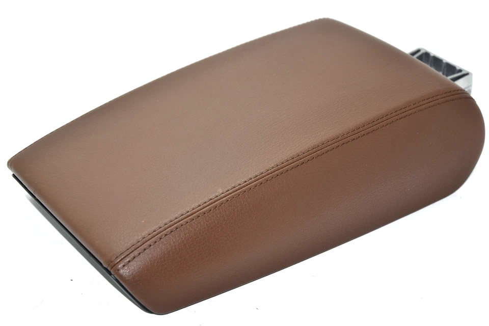 💎2012-2018 Audi A7 Quattro consola central cuero reposabrazos tapa de almacenamiento OEM marrón Foto 3 de 4