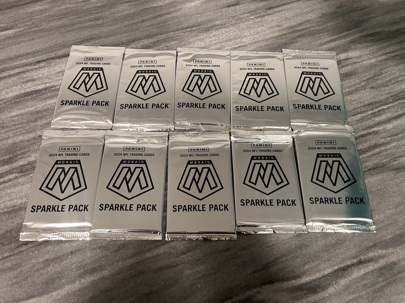 Lot Of (10) 2024 Panini Mosaic Football Sparkle Pack Factory Sealed - CM