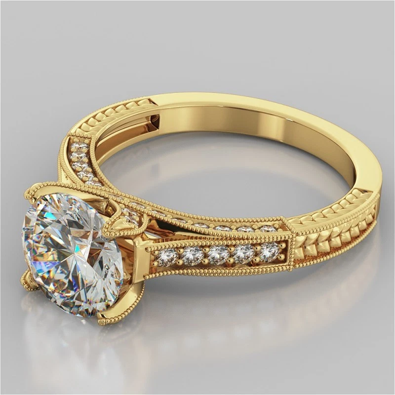 3.38 Ct Round Cut Lab Created Diamond Anniversary Ring 14k Yellow Gold Size 8 - Image 2 of 4