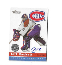 2000-01 Topps Heritage Autographs #HA-JH Jeff Hackett