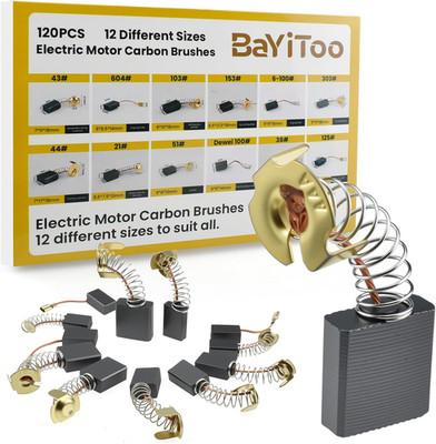 120Pcs 12 Different Sizes Electric Motor Carbon Brushes, Essential Repair Kit