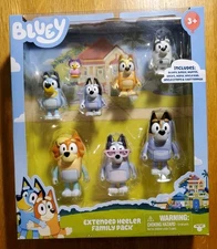 Bluey Extended Heeler Family Pack, 2.5-3" Articulated Action Figures, Dogs