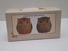 Cracker Barrel Stone Salt And Pepper Set Fall Owls