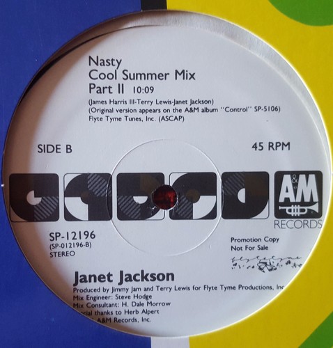 JANET JACKSON **Nasty** ORIGINAL 1986 USA PROMO 12" Single - Picture 4 of 4