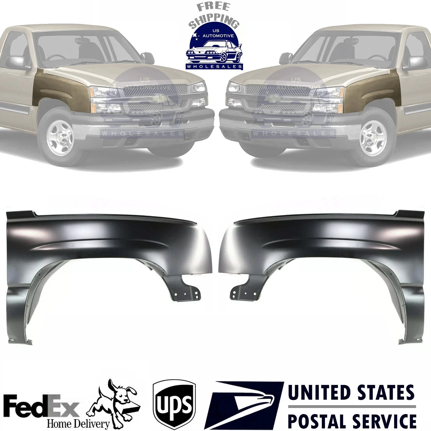 New Fender Front Left and Right Side For 2003-2006 Chevrolet