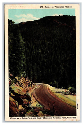 Highway to Estes Park CO Colorado Rocky Mountain National Park Chrome Postcard