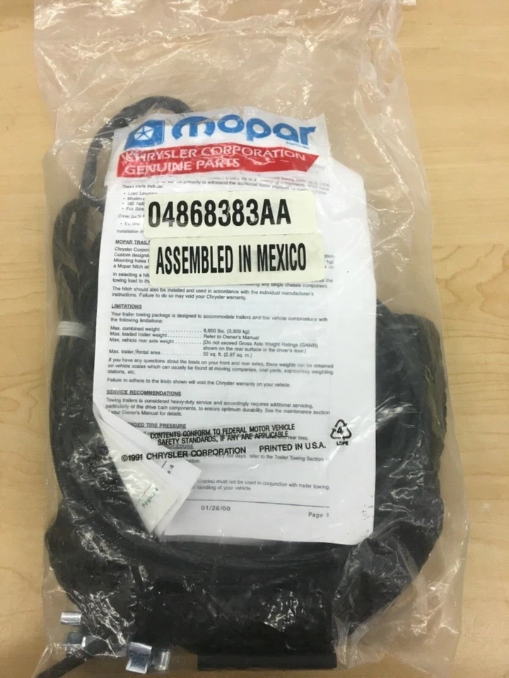 Paquete de remolque Chrysler Grand Voyager Town Country Dodge Grand Caravan Foto 3 de 4