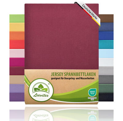 Premium Boxspring- & Wasserbett Spannbettlaken 100% Jersey-Baumwolle ÖKO-TEX