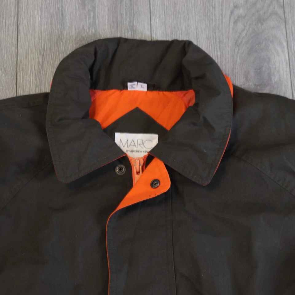 Chaqueta Bomber Andrew Marc Marrón Poliéster Mezcla Algodón Cremallera Completa Bolsillos con Capucha Foto 2 de 4