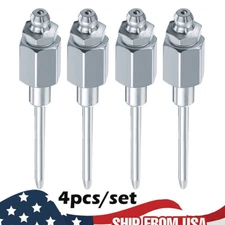 4PCS Silver Grease Gun Needle Tip of The Mouth Removable Needle Nose Head Nozzle