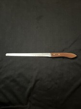 Vintage Ekco Flint stal nierdzewna wanad 8" ostrze ząbkowany nóż do chleba USA