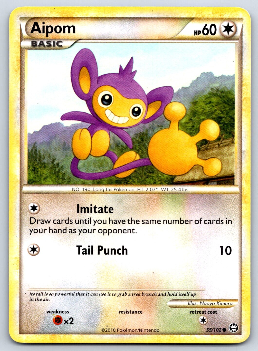 Aipom - HGSS Triumphant 55/102 Naoyo Kimura Pokemon Card LP