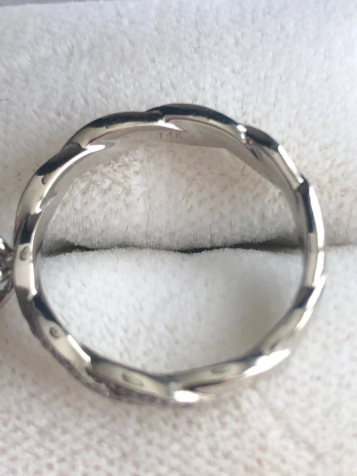 Unique 14k S.Kashi Twisted Infinity Style Princess Cut Engagement Ring GIA JSI1 - Image 4 of 4