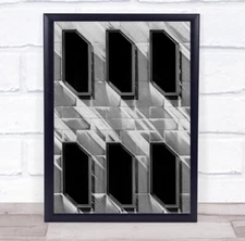 The Blind Wall Lines Monochrome Rhythm Graphic B&W Geometry Art Print
