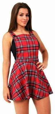 red checkered pinafore